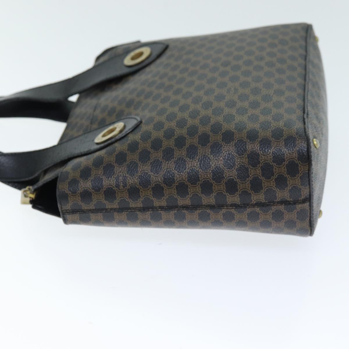 CELINE Macadam Canvas Hand Bag PVC Black Auth 74390