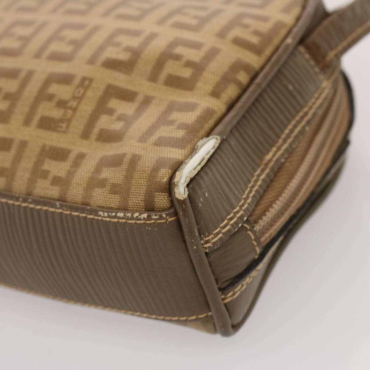 FENDI Zucchino Canvas Shoulder Bag Brown74424