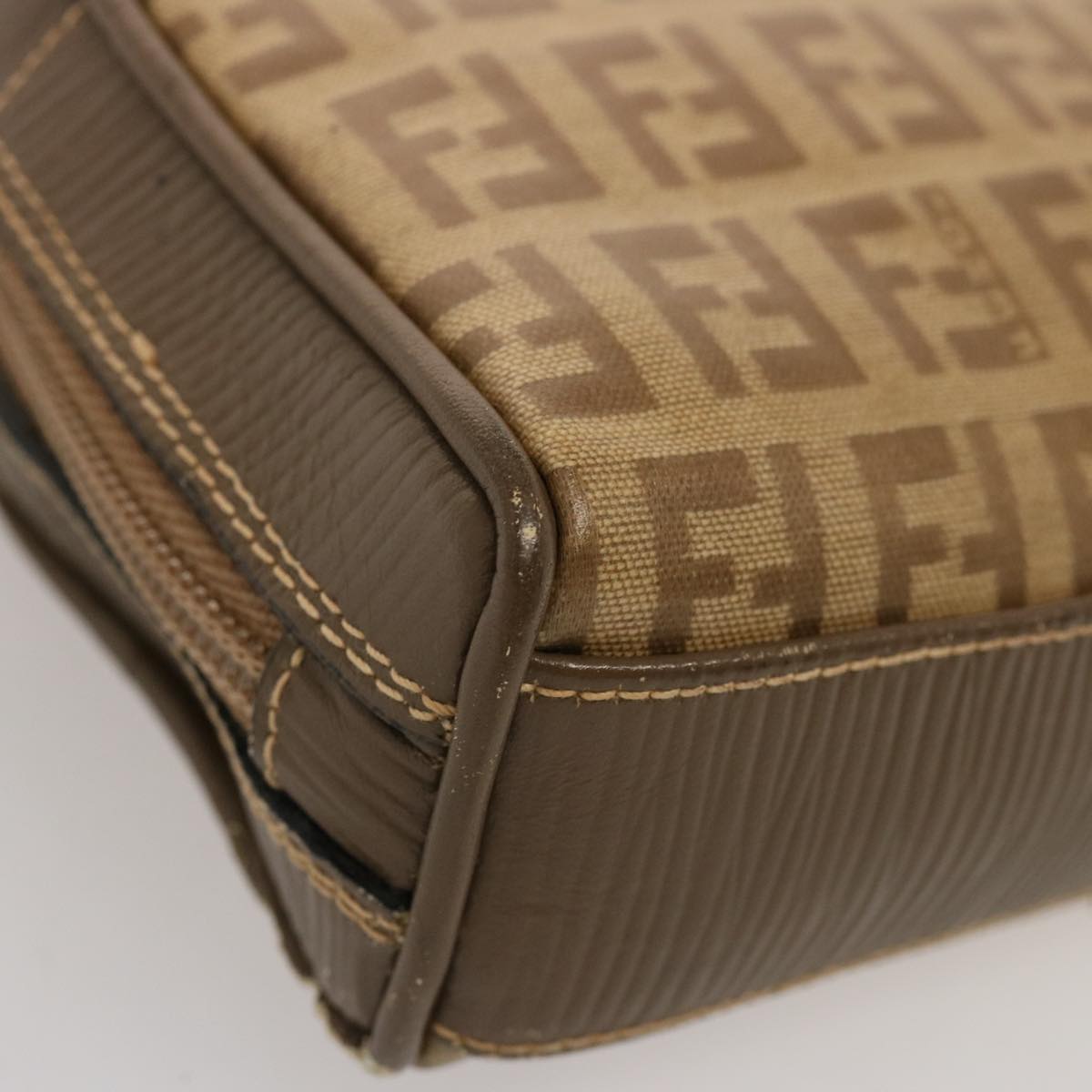 FENDI Zucchino Canvas Shoulder Bag Brown74424