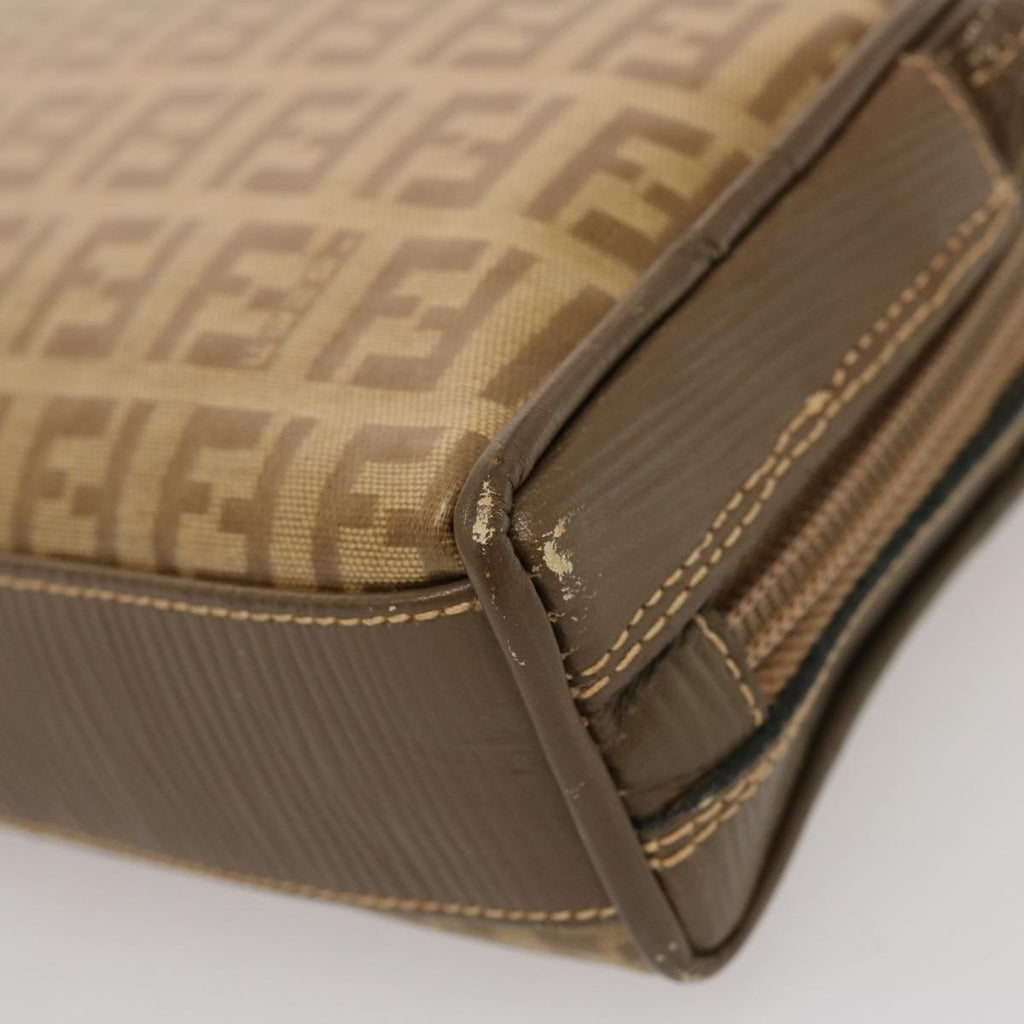 FENDI Zucchino Canvas Shoulder Bag Brown74424