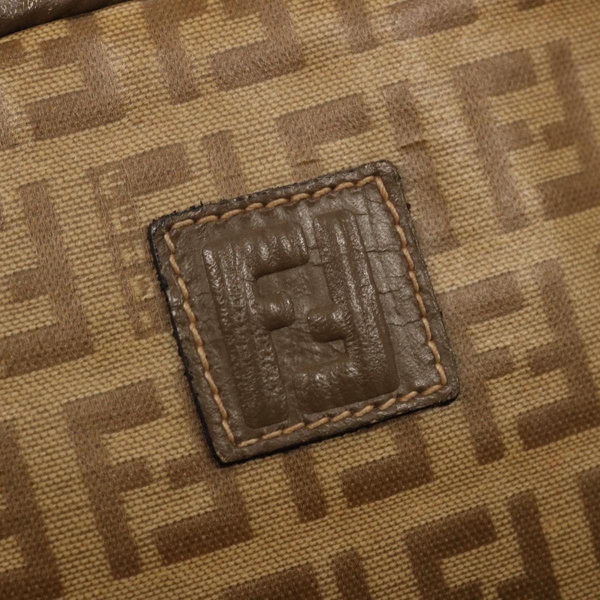 FENDI Zucchino Canvas Shoulder Bag Brown74424