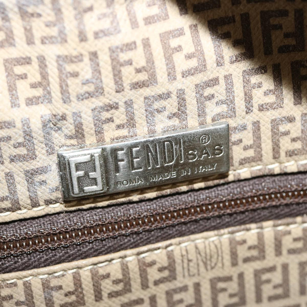 FENDI Zucchino Canvas Shoulder Bag Brown74424