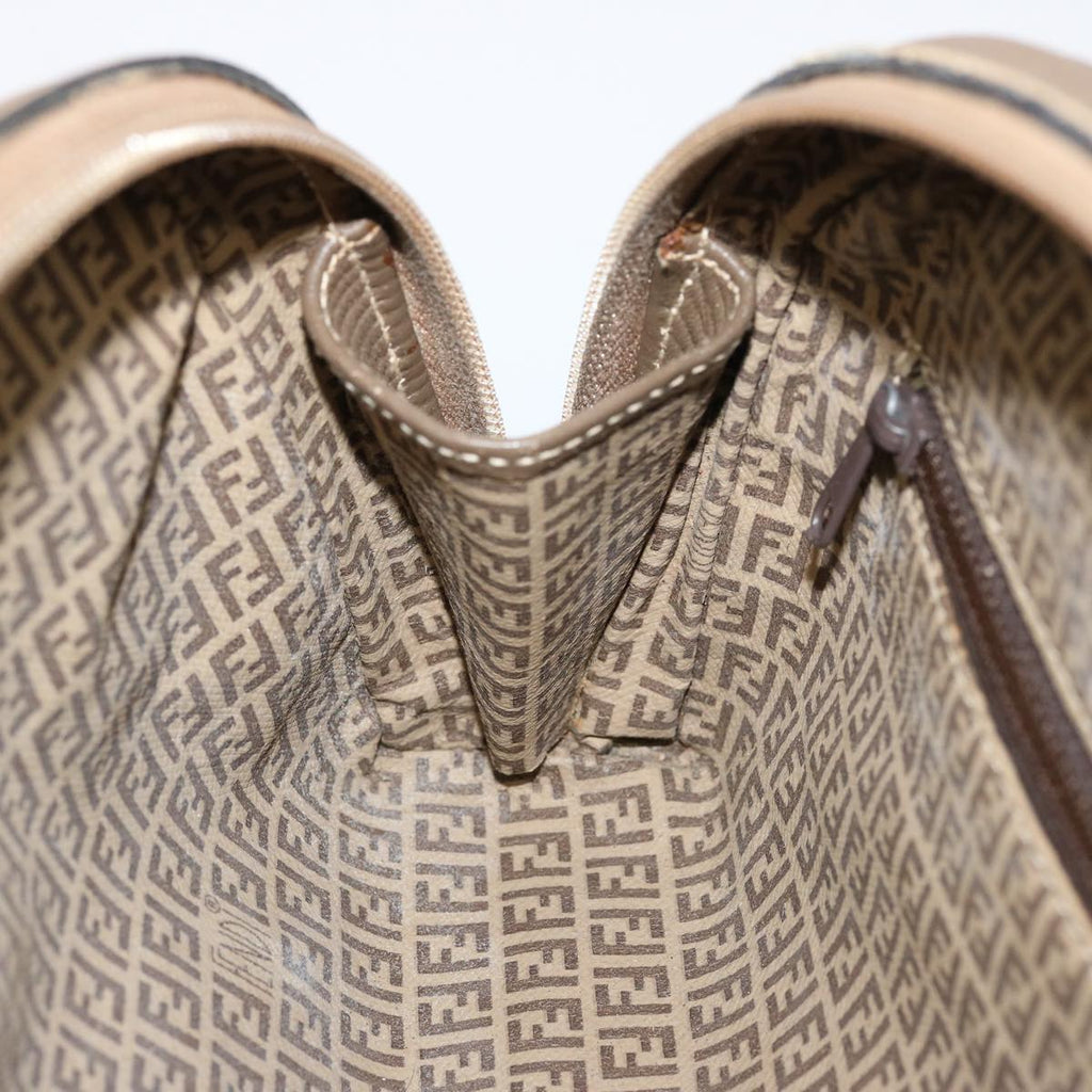 FENDI Zucchino Canvas Shoulder Bag Brown74424
