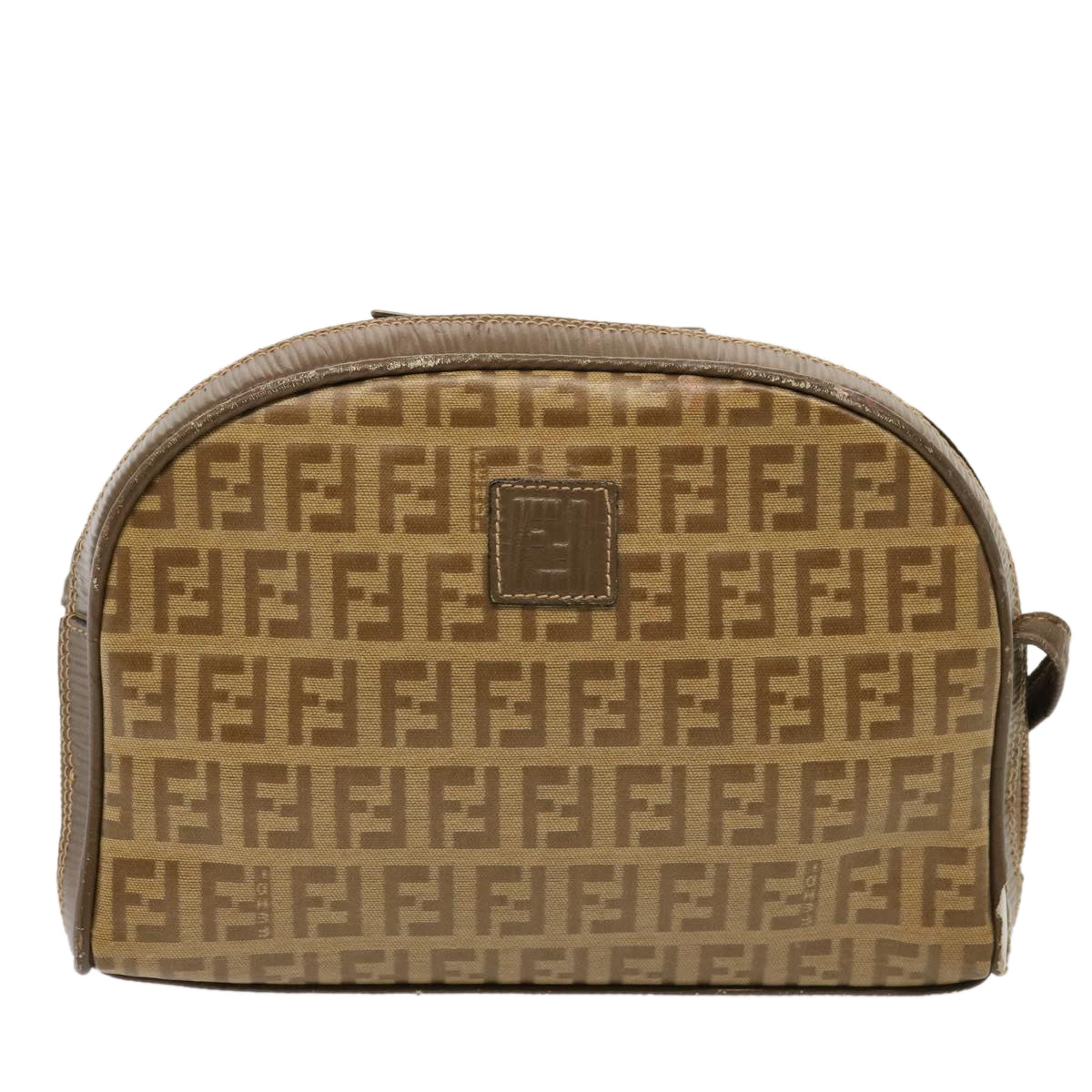 FENDI Zucchino Canvas Shoulder Bag Brown74424