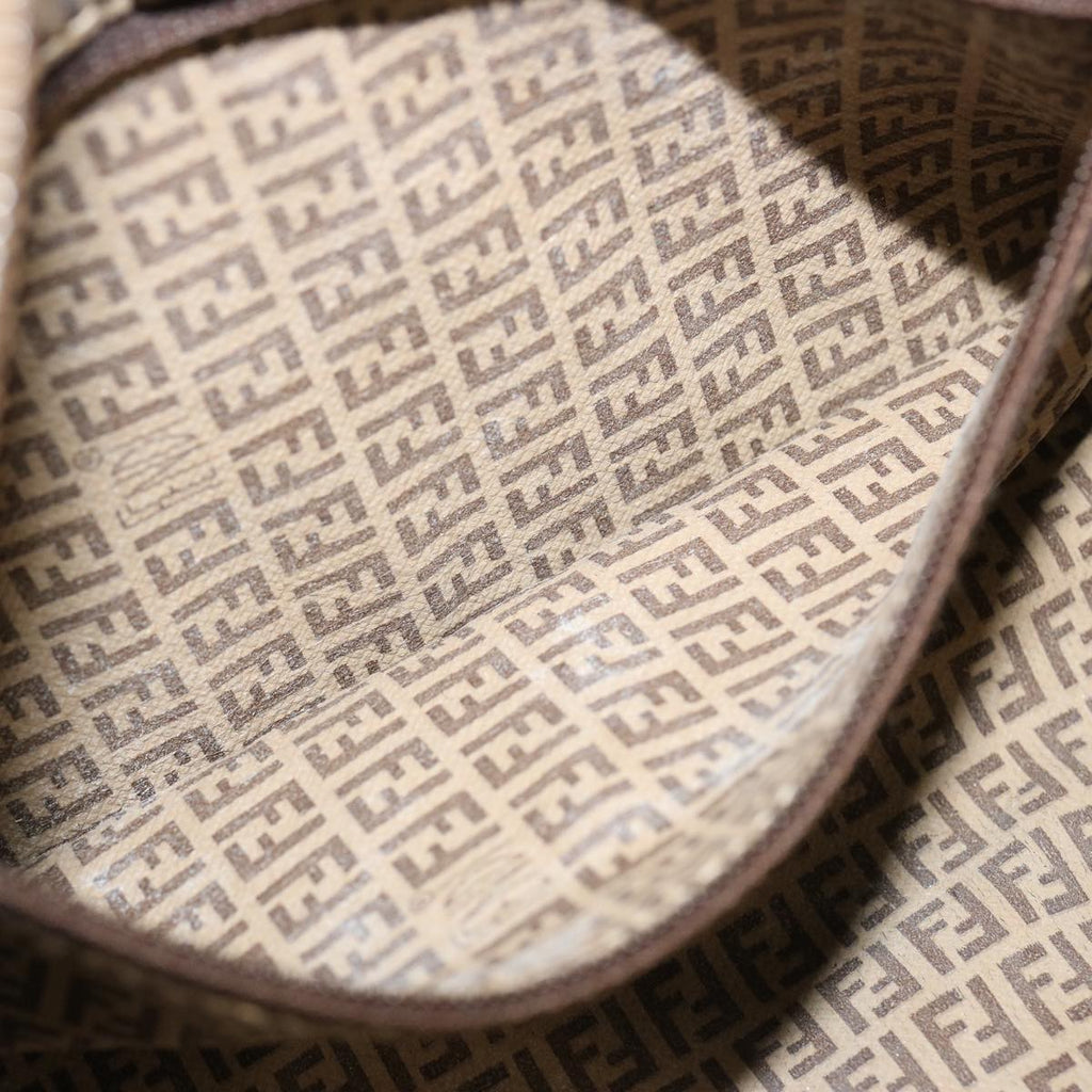 FENDI Zucchino Canvas Shoulder Bag Brown74424
