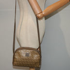 FENDI Zucchino Canvas Shoulder Bag Brown74424