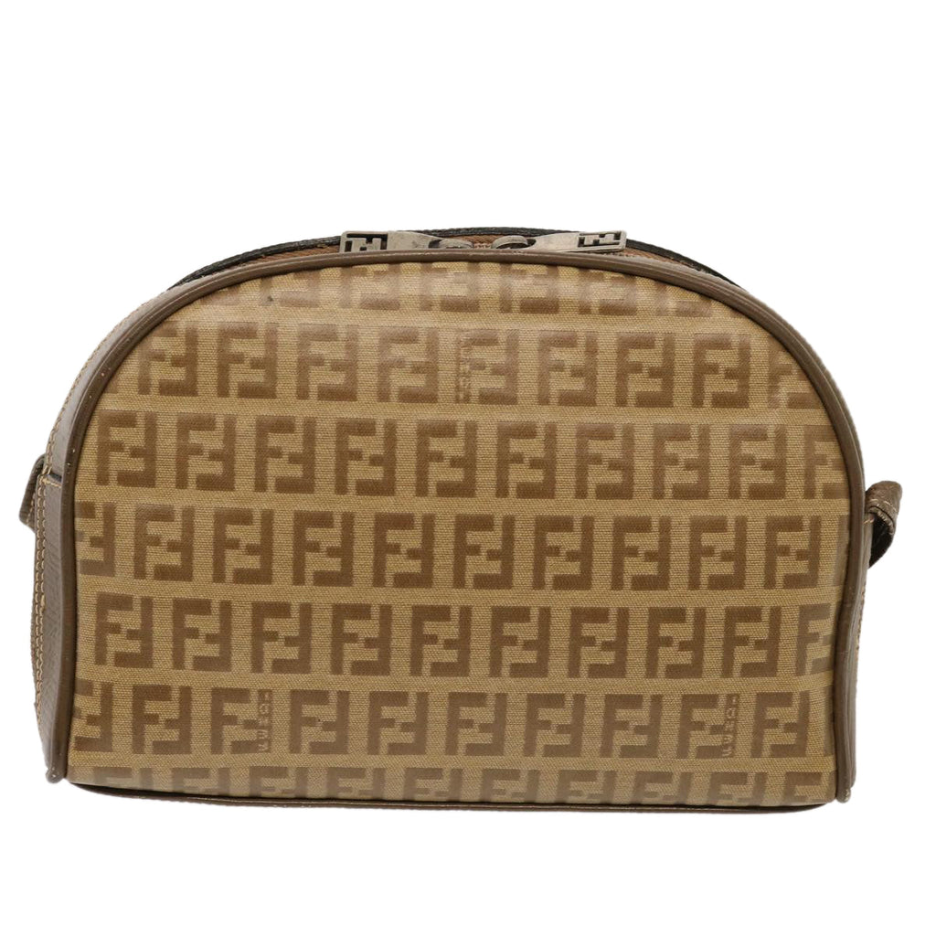 FENDI Zucchino Canvas Shoulder Bag Brown74424