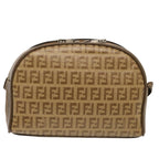 FENDI Zucchino Canvas Shoulder Bag Brown74424
