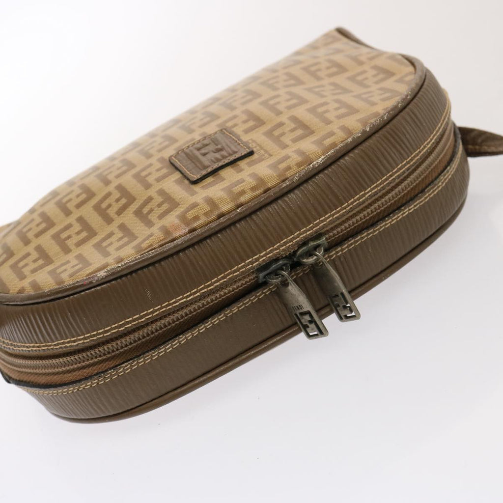 FENDI Zucchino Canvas Shoulder Bag Brown74424