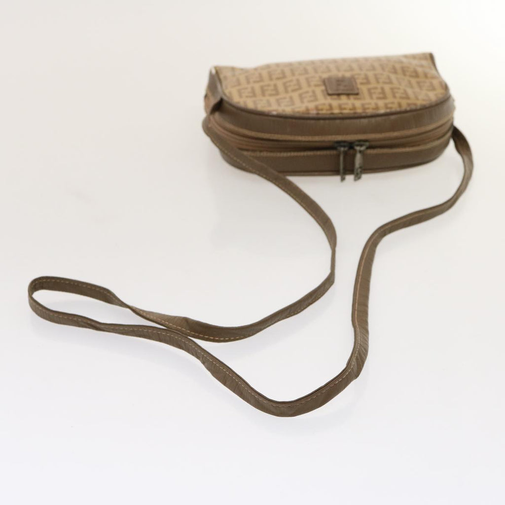 FENDI Zucchino Canvas Shoulder Bag Brown74424