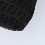 FENDI Zucchino Canvas Mamma Baguette Shoulder Bag Black74484