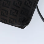 FENDI Zucchino Canvas Mamma Baguette Shoulder Bag Black74484