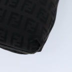 FENDI Zucchino Canvas Mamma Baguette Shoulder Bag Black74484