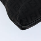 FENDI Zucchino Canvas Mamma Baguette Shoulder Bag Black74484