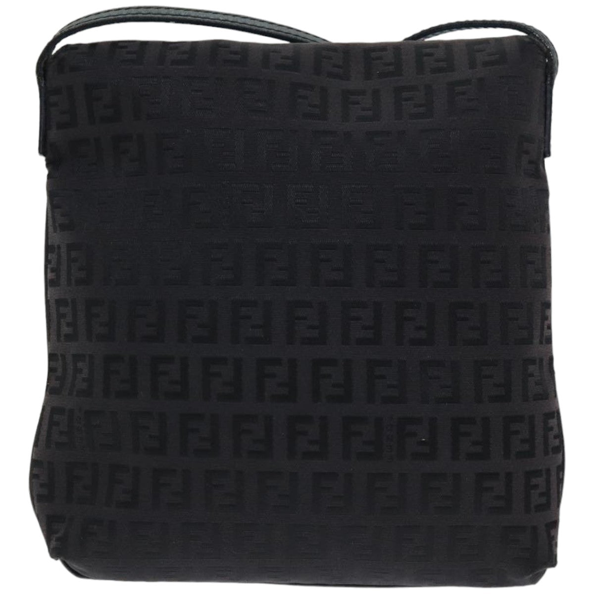 FENDI Zucchino Canvas Mamma Baguette Shoulder Bag Black74484
