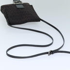 FENDI Zucchino Canvas Mamma Baguette Shoulder Bag Black74484