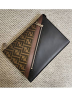 Fendi FF logo clutch bag
