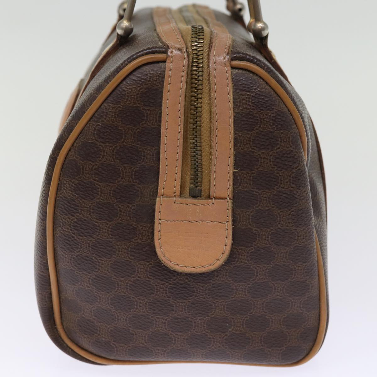 CELINE Macadam Canvas Hand Bag PVC Brown Auth 74542
