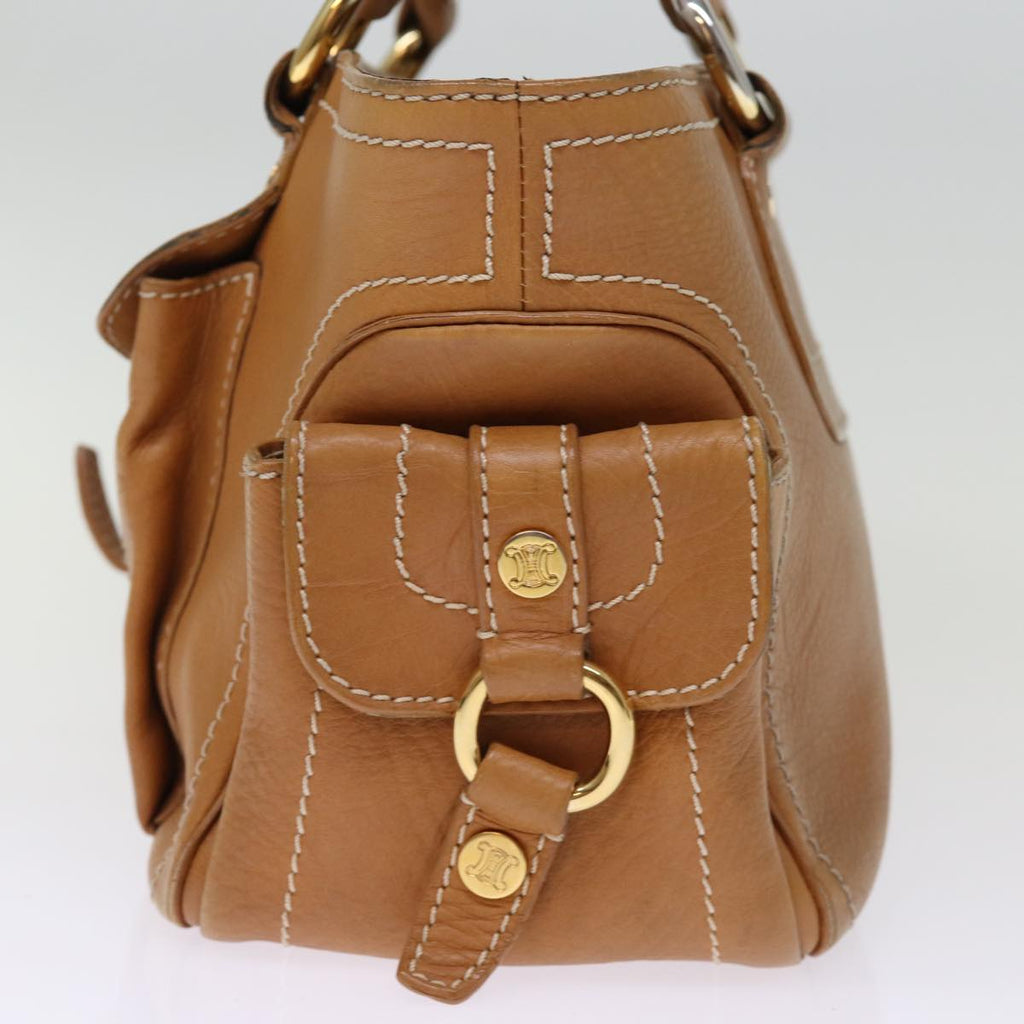 CELINE Hand Bag Leather Brown Auth 74545