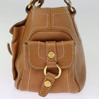 CELINE Hand Bag Leather Brown Auth 74545