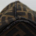 FENDI Zucca Canvas Vanity Cosmetic Pouch Brown Black74573