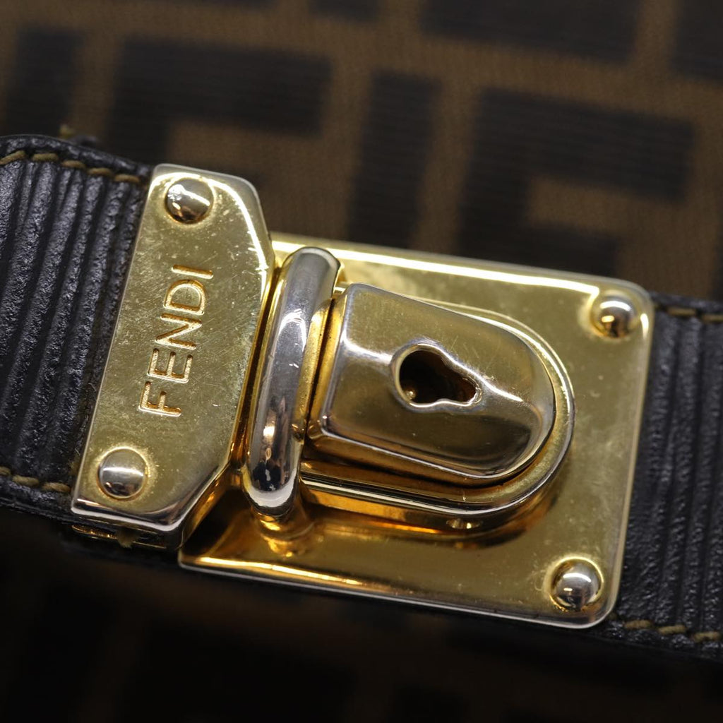 FENDI Zucca Canvas Vanity Cosmetic Pouch Brown Black74573