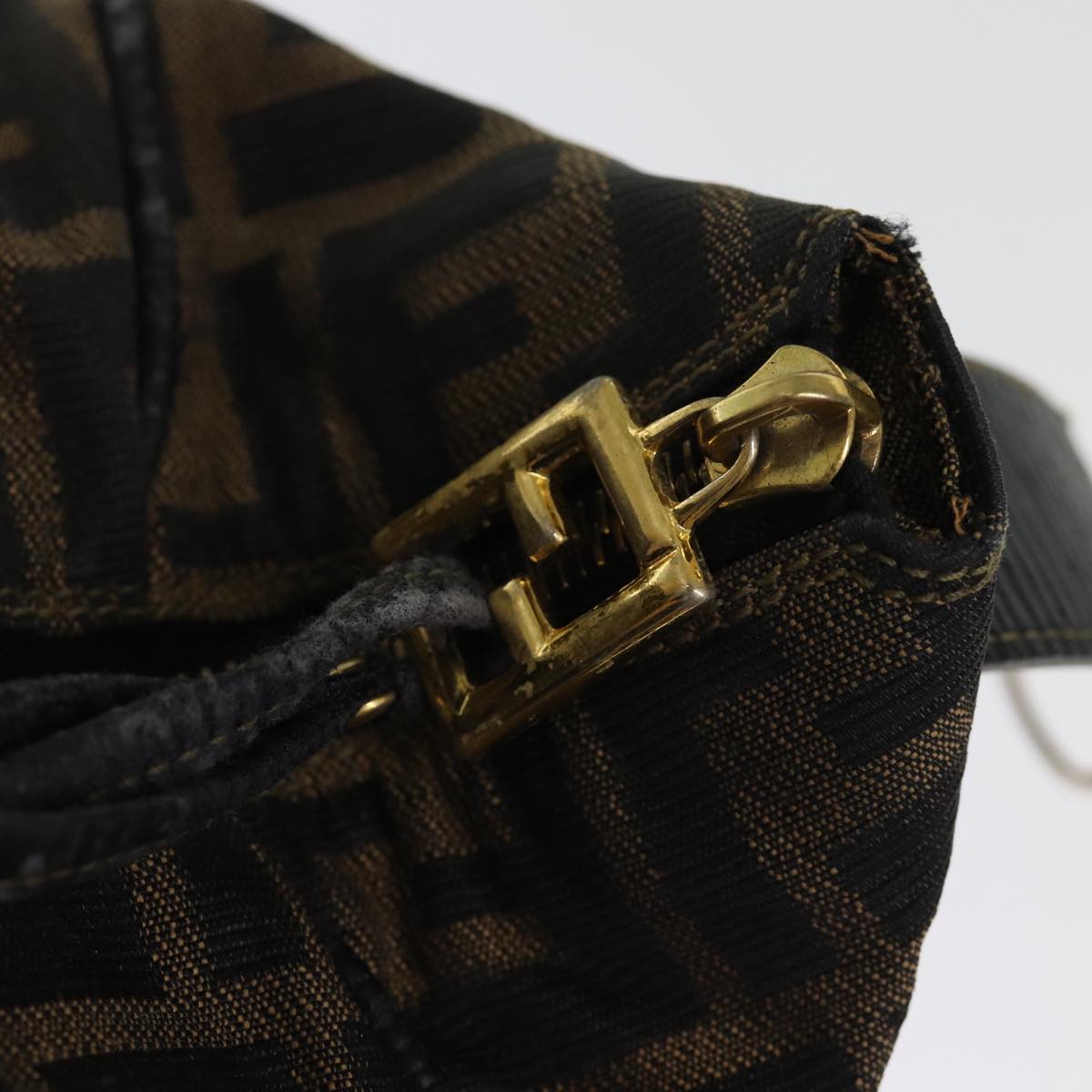 FENDI Zucca Canvas Vanity Cosmetic Pouch Brown Black74573