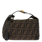 FENDI Zucca Canvas Vanity Cosmetic Pouch Brown Black74573