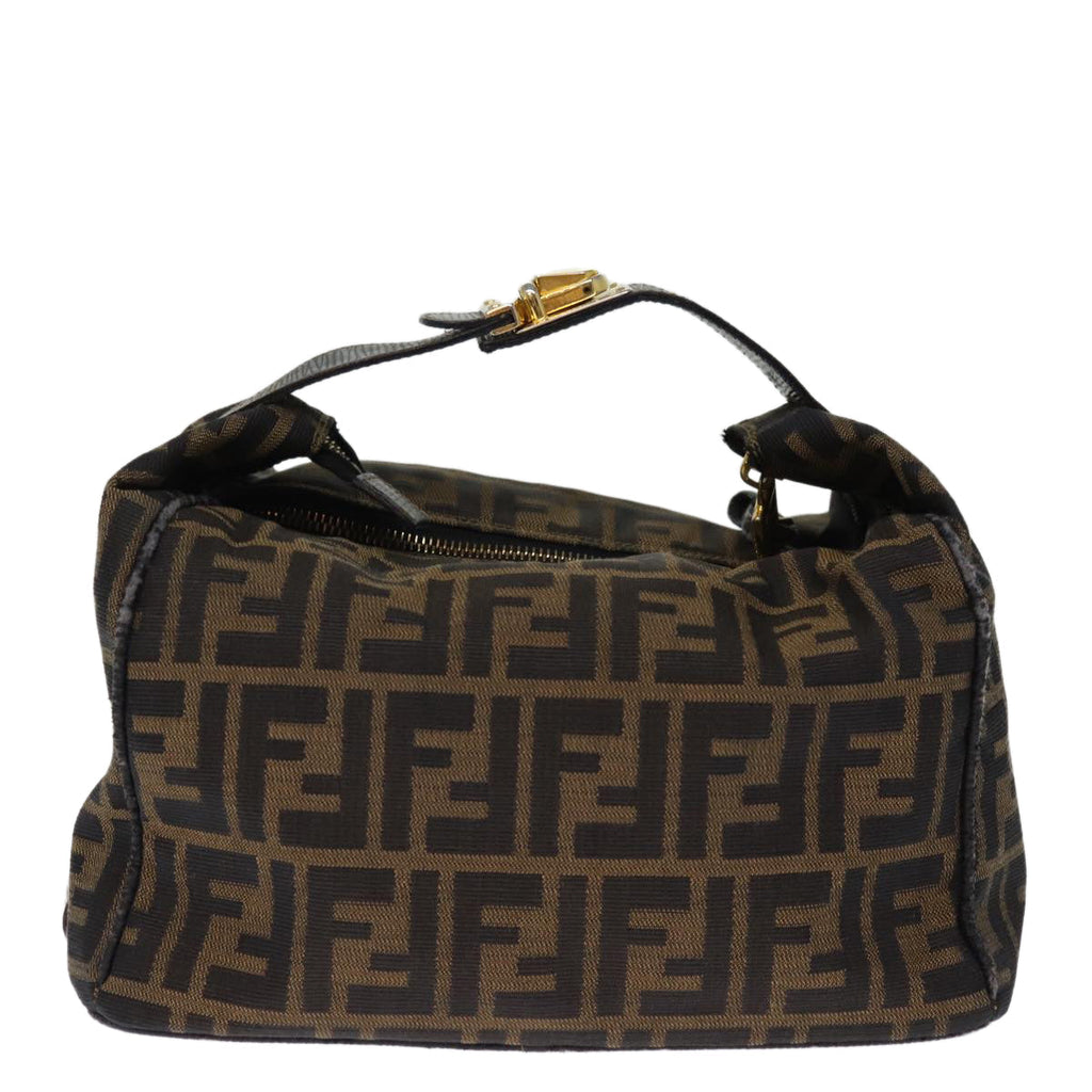 FENDI Zucca Canvas Vanity Cosmetic Pouch Brown Black74573