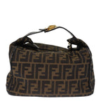 FENDI Zucca Canvas Vanity Cosmetic Pouch Brown Black74573