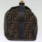 FENDI Zucca Canvas Vanity Cosmetic Pouch Brown Black74573
