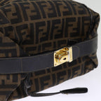 FENDI Zucca Canvas Vanity Cosmetic Pouch Brown Black74573