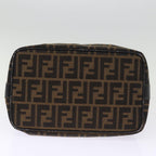 FENDI Zucca Canvas Vanity Cosmetic Pouch Brown Black74573