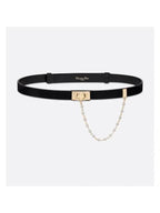 Caro  20MM Smooth Calfskin Belt Black Dior