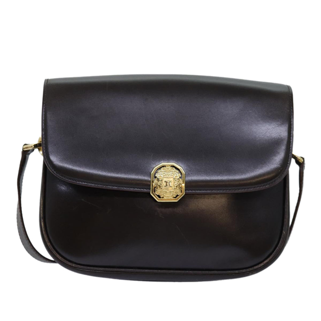 CELINE Shoulder Bag Leather Brown  74588