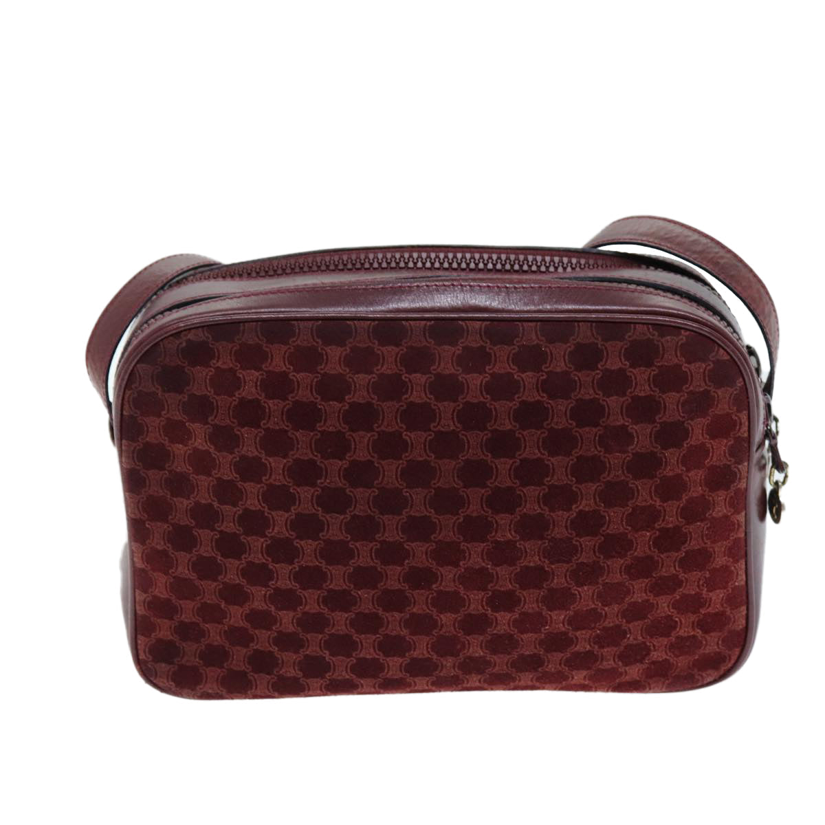 CELINE Macadam Canvas Shoulder Bag Bordeaux  74595