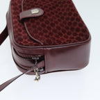 CELINE Macadam Canvas Shoulder Bag Bordeaux  74595