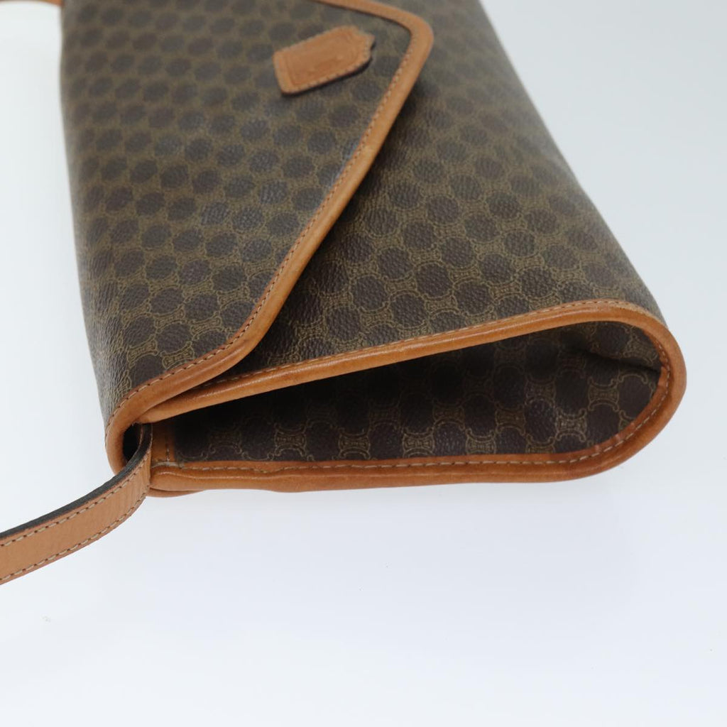 CELINE Macadam Canvas Shoulder Bag PVC Brown Auth 74607