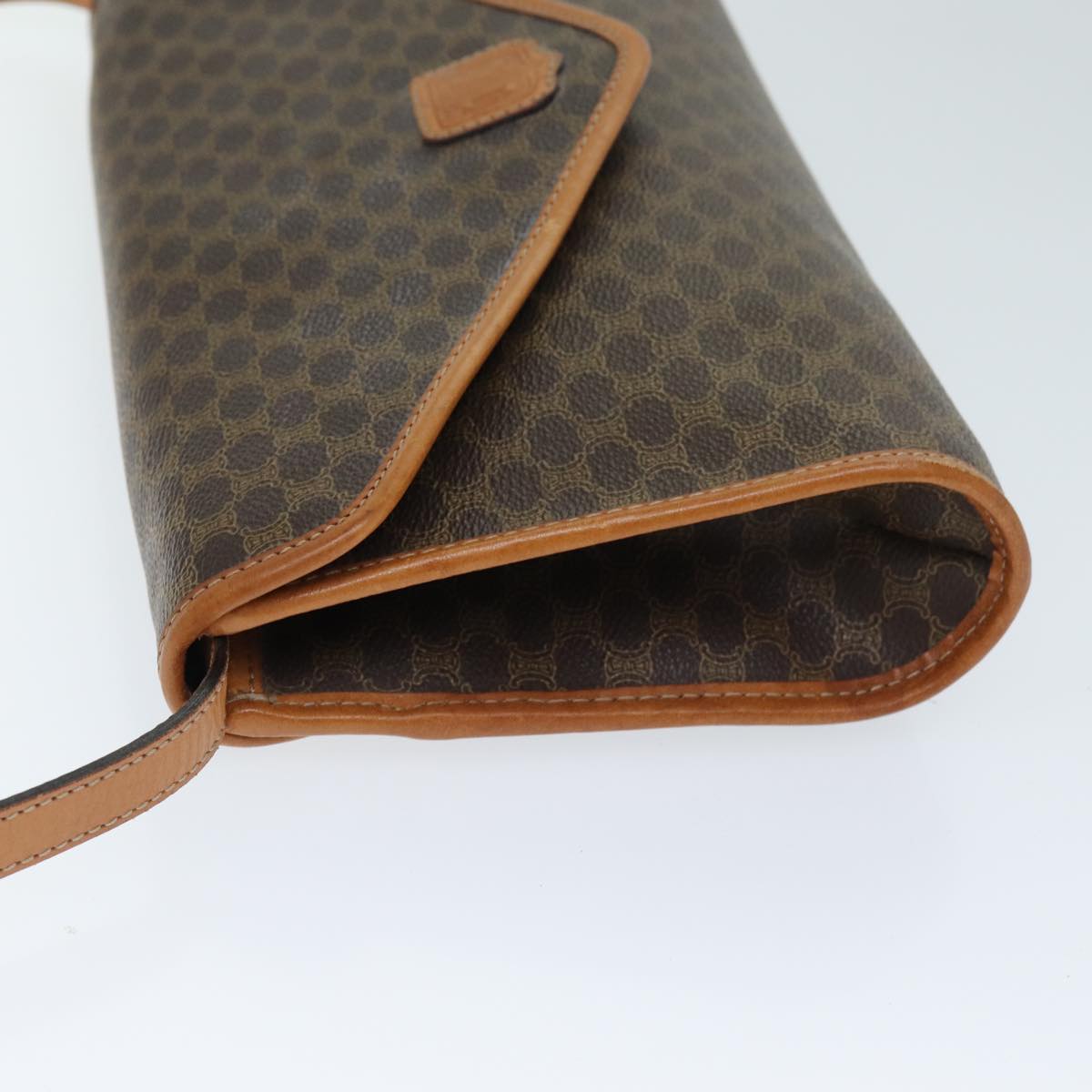CELINE Macadam Canvas Shoulder Bag PVC Brown Auth 74607
