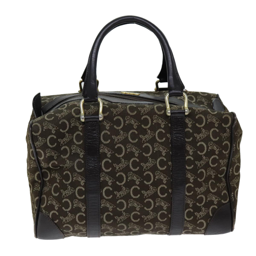 CELINE C Macadam Canvas Hand Bag Brown Auth 74626