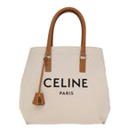 CELINE Horizontal Cabas Tote Bag Canvas Cream  74667