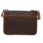 CELINE Macadam Canvas Shoulder Bag PVC Brown  74680