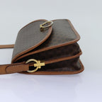 CELINE Macadam Canvas Shoulder Bag PVC Brown  74680
