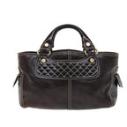 CELINE Hand Bag Leather Brown  74692