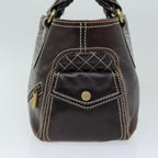 CELINE Hand Bag Leather Brown  74692