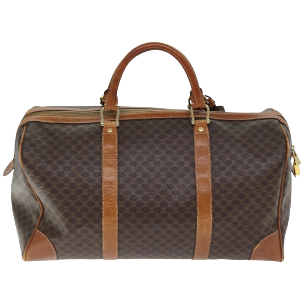 CELINE Macadam Canvas Boston Bag PVC Brown  74734