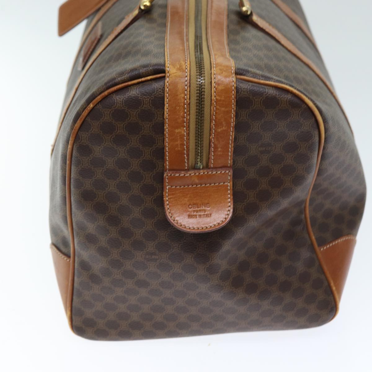 CELINE Macadam Canvas Boston Bag PVC Brown  74734