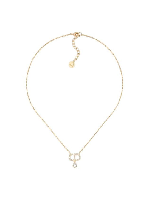 Petit CD Crystals Necklace Gold Dior