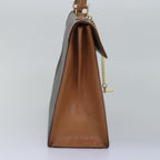 CELINE Macadam Canvas Hand Bag PVC Leather Brown Auth 74833