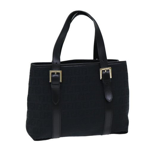 FENDI Zucchino Canvas Hand Bag Black74841